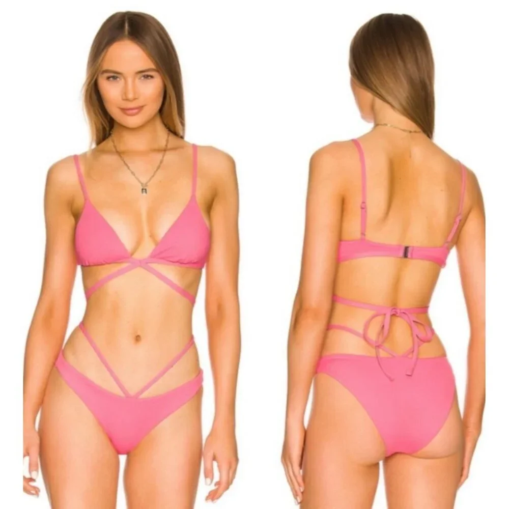 Jonathan Simkhai Harlen Strappy Bikini Top NWT M - Picture 10 of 12